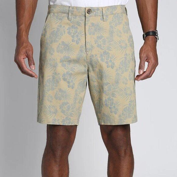 NWT Jachs NY Men's 31 Printed Stretch Chino 9" Bleecker Short Khaki Blue Floral - Picture 1 of 9
